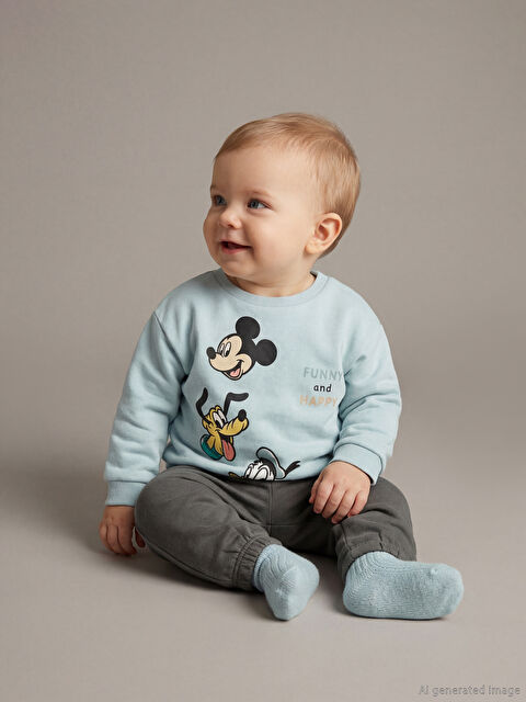 LCW baby Mickey Mouse Baskılı Erkek Bebek Eşofman Takımı - S6IM17Z1-FFV