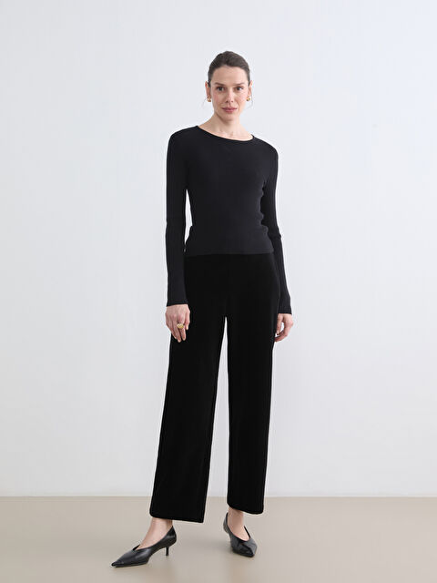 LCW Grace Beli Lastikli Kadın Kadife Pantolon - S6IM53Z8-CVL