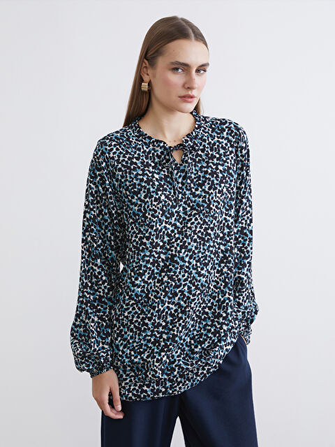 LCW ECO Bağlamalı Yaka Desenli Kadın Tunik - S6IM55Z8-LQJ