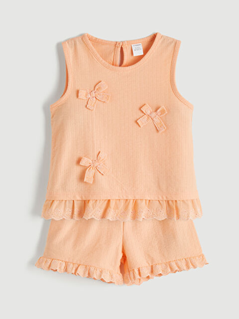 LCW Kids Fiyonklu ve Fırfırlı Kız Çocuk Bluz ve Şort - S6IM73Z1-G5P