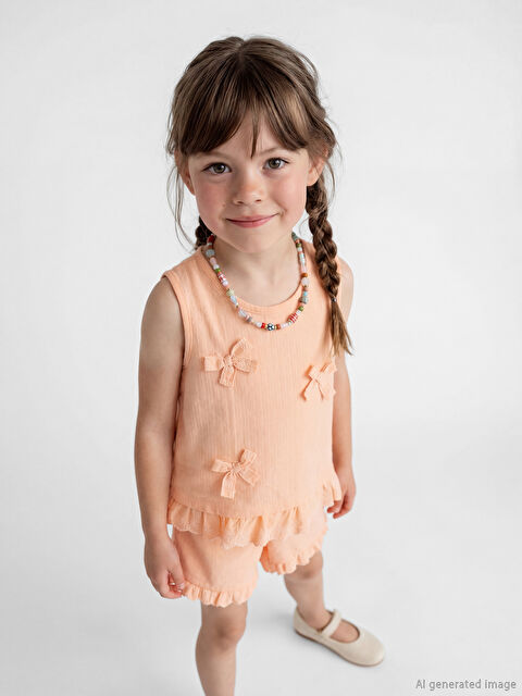 LCW Kids Fiyonklu Kız Çocuk Bluz ve Şort