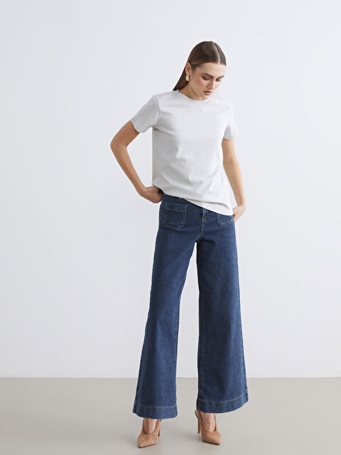 LCWAIKIKI Classic Wideleg Kadın Jean Pantolon - S6IM77Z8-H45