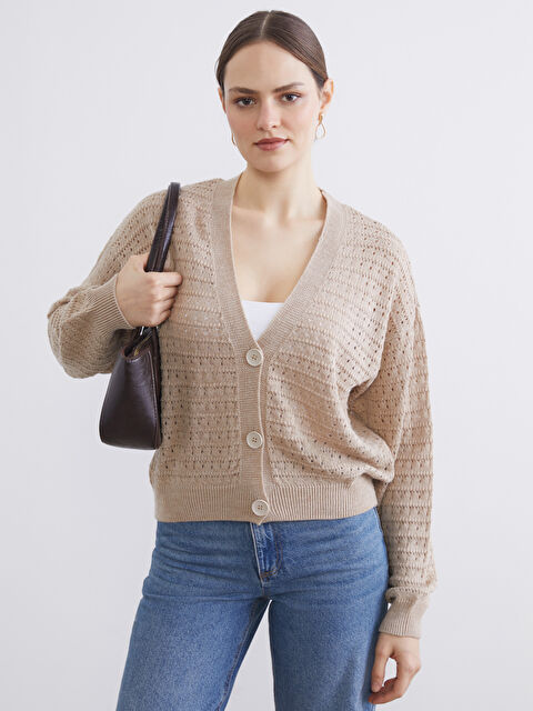 LCW Vision Woman BEIGE Cardigan - S6IM91Z8-1D3