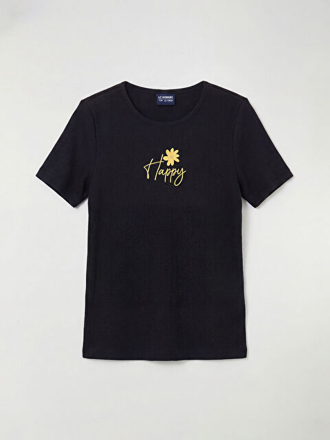 LCW ECO Bisiklet Yaka Baskılı Kız Çocuk Tişört - S6IN41Z4-CVL