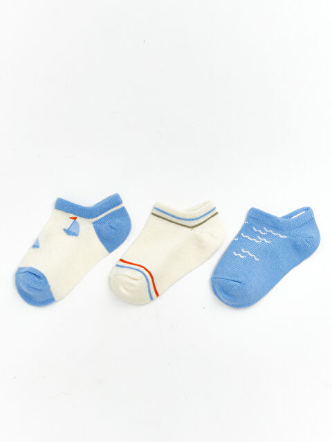 LCW ECO Baskılı Erkek Bebek Patik Çorap 3'lü - S6IN70Z1-FDU