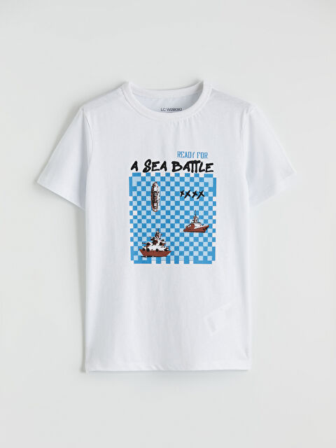 LC WAIKIKI Bisiklet Yaka Baskılı Erkek Çocuk Tişört - S6IO08Z4-J5E