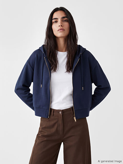 LCW Vision Kapüşonlu Kadın Fermuarlı Sweatshirt