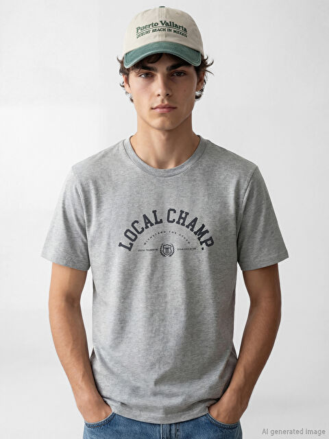 XSIDE تي شيرت رجالي جيرسي مطبوع بكول مدور - S6IP59Z8-847