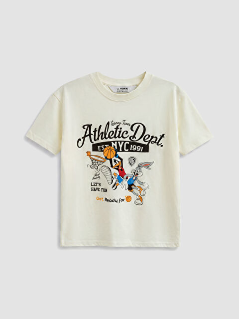 LCW Kids تي شيرت أولاد بياقة دائرية بطبعة لوني تونز