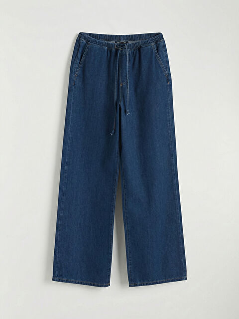 LCW Comfort Beli Lastikli Wideleg Kadın Jean Pantolon - S6IQ35Z8-507