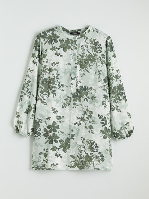 LCW ECO Hakim Yaka Çiçekli Balon Kollu Kadın Tunik - S6IQ39Z8-LRF