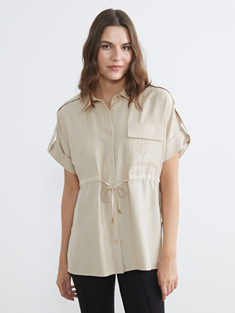 LCW Comfort Bağlama Detaylı Büzgülü Kadın Gömlek - S6IR29Z8-FDN