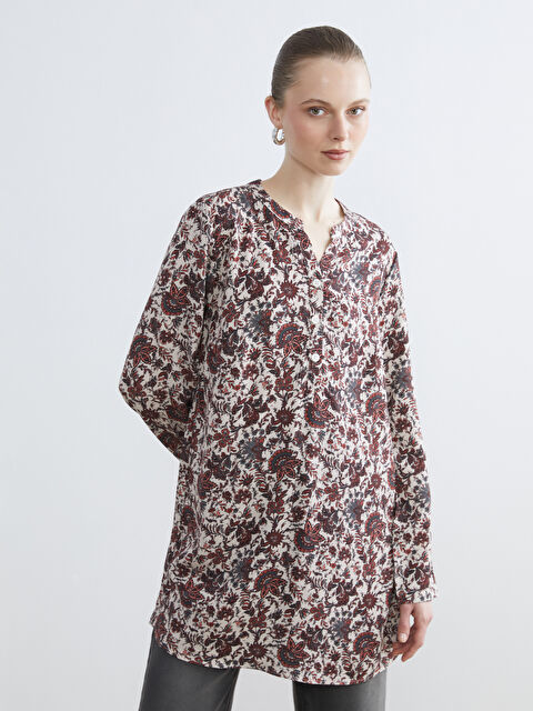 LCW ECO Kaçık Yaka Desenli Kadın Tunik - S6IR55Z8-LSR