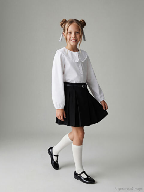 LCW Kids Pileli Kız Çocuk Şort Etek - S6IR75Z4-CVL