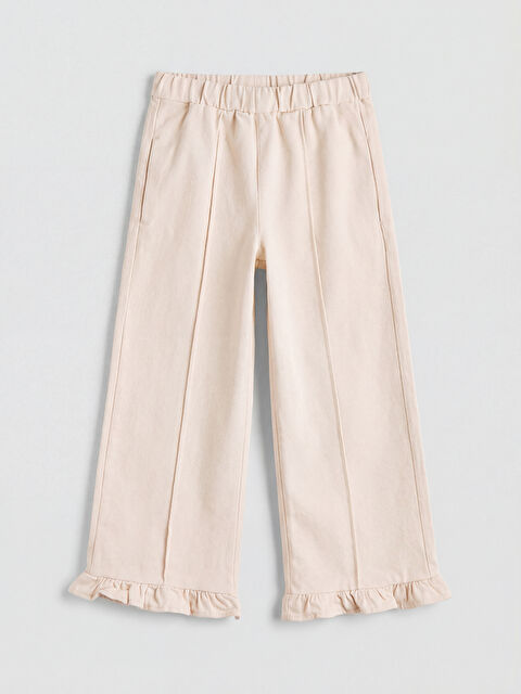 LCW Kids Beli Lastikli Gabardin Kız Çocuk Pantolon - S6IR77Z1-DEE