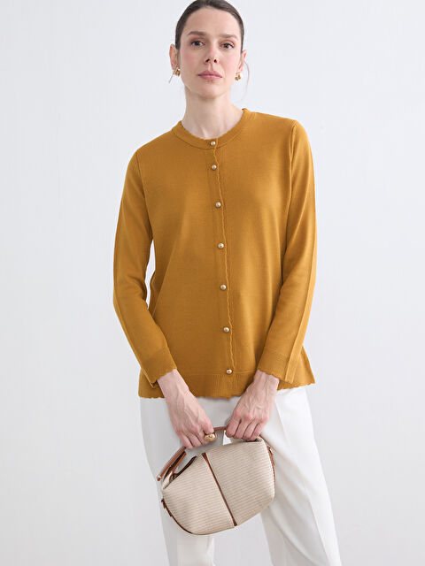 LCW Grace Bisiklet Yaka Kadın Triko Hırka - S6IR79Z8-H2M