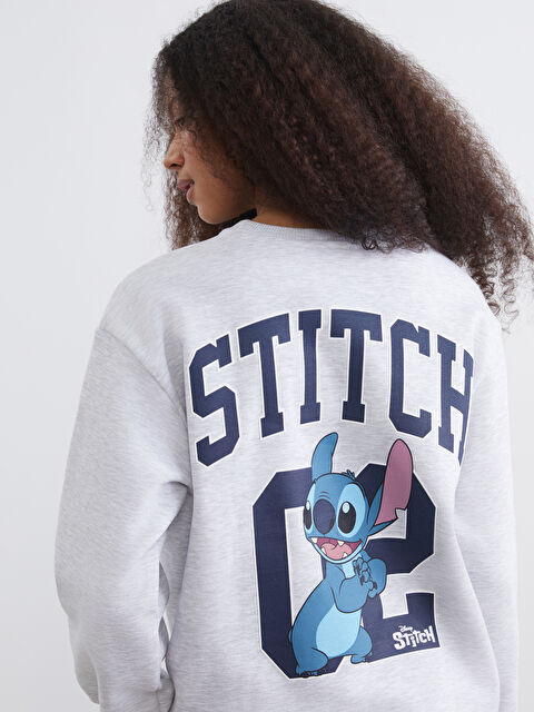 XSIDE Stitch Baskılı Oversize Kadın Kalın Sweatshirt - S6IS79Z8-LAL