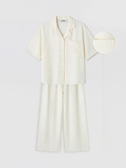 LCW Kids Kısa Kollu Kız Çocuk Gömlek ve Pantolon