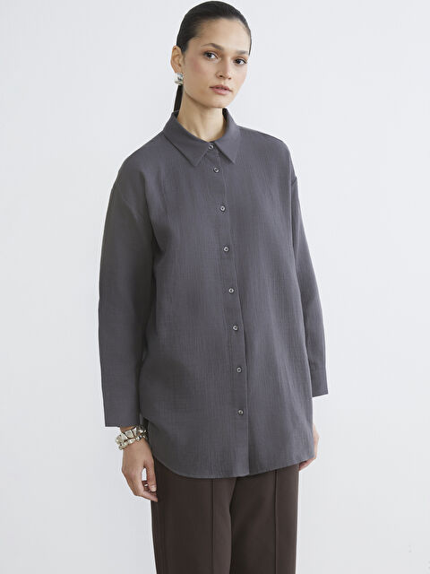 LCW Modest Müslin Kadın Gömlek Tunik	 - S6IT74Z8-R34