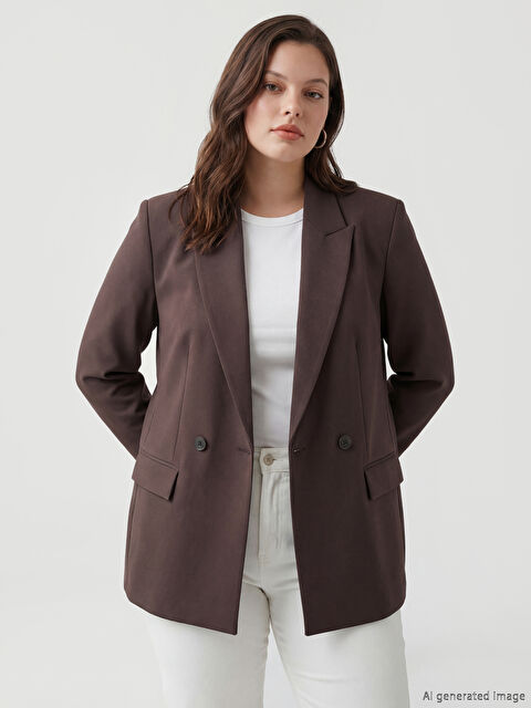 LCW Modest Kruvaze Yaka Kadın Blazer Ceket