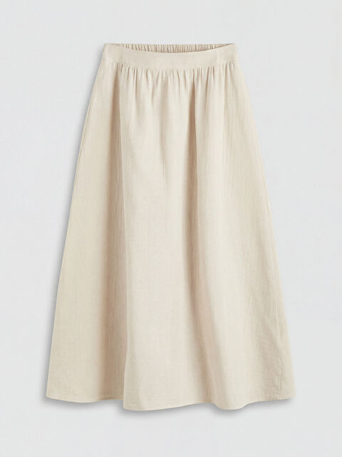 LCW Modest Beli Lastikli Dokulu Kloş Etek - S6IT90Z8-1D3