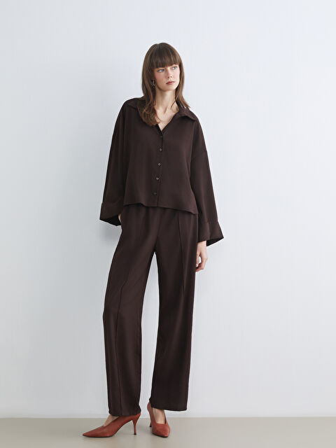 LCW Vision Beli Lastikli Geniş Paça Kadın Pantolon - S6IU22Z8-D7V