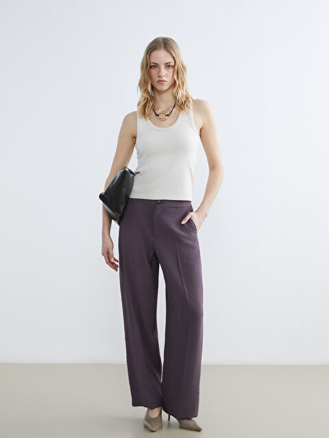 LCW Vision Yüksek Bel Geniş Paça Kadın Pantolon - S6IU21Z8-ZL4