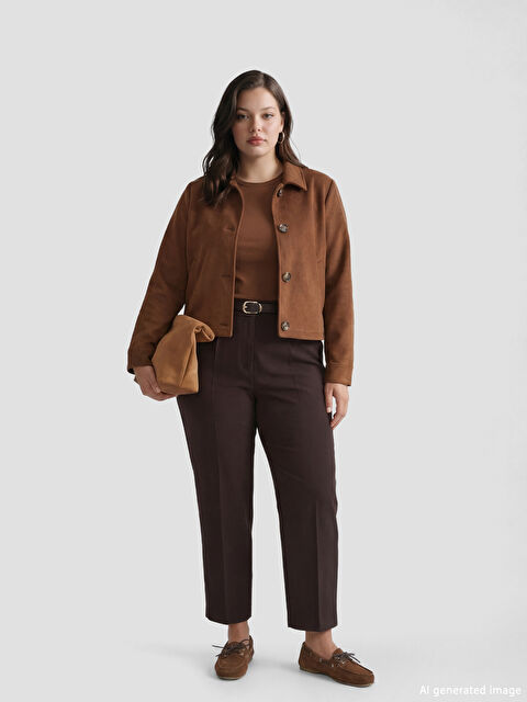 LCW Vision Beli Kemerli Havuç Kesim Kadın Pantolon