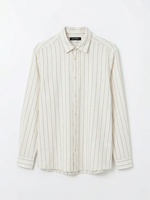 LCW Vision Regular Fit Çizgili Armürlü Erkek Gömlek - S6IU59Z8-LEW