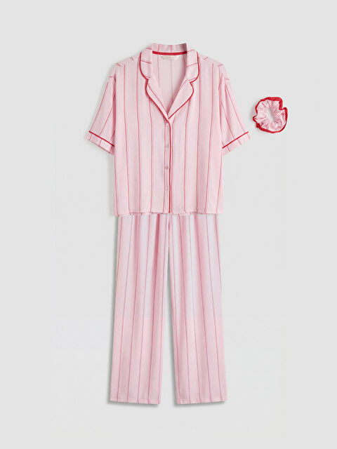 LCW DREAM Gömlek Yaka Çizgili Kadın Pijama Takım - S6IV20Z8-LT4