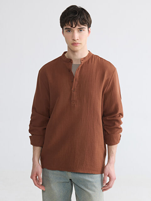 XSIDE Regular Fit Hakim Yaka Erkek Dokulu Gömlek