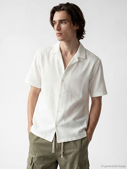 XSIDE Loose Fit Gofre Erkek Gömlek