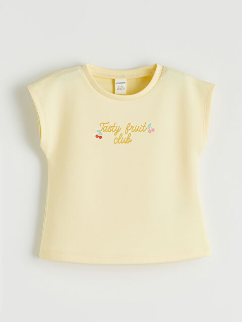 LCW Kids Bisiklet Yaka Baskılı Kız Çocuk Tişört - S6IV72Z1-FRS