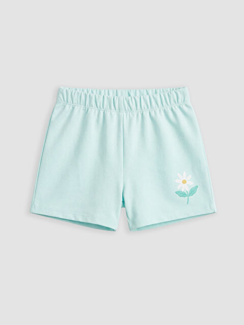LCW Kids Beli Lastikli Çiçekli Kız Çocuk Şort - S6IV73Z1-FPW