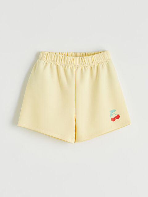 LCW Kids Beli Lastikli Baskılı Kız Çocuk Şort - S6IV73Z1-FRS