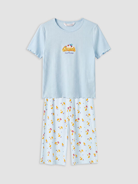 LCW DREAM Desenli Kadın Kaprili Pijama Takımı