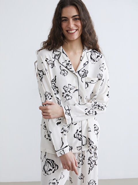 LCW DREAM Σετ πιτζάμας με λουλουδάτο γιακά για γυναίκες - S6IY10Z8-LQA