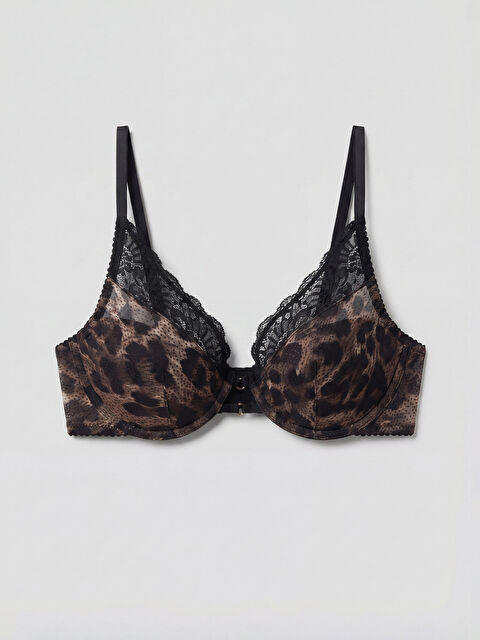 LCW DREAM Balenli Dolgusuz Leopar Desenli Fantezi Tişört Sütyen