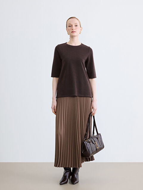 LCWAIKIKI Classic Beli Lastikli Pileli Etek - S6IY64Z8-E6F