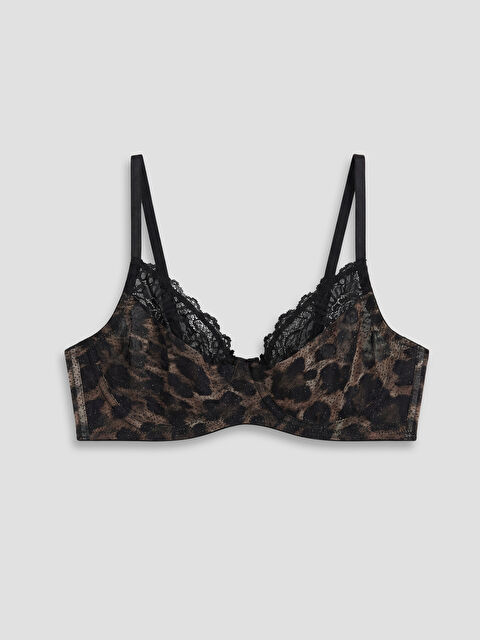 LCW DREAM Balenli Dolgusuz Leopar Desenli Fantezi Tişört Sütyen - S6IY71Z8-LQY