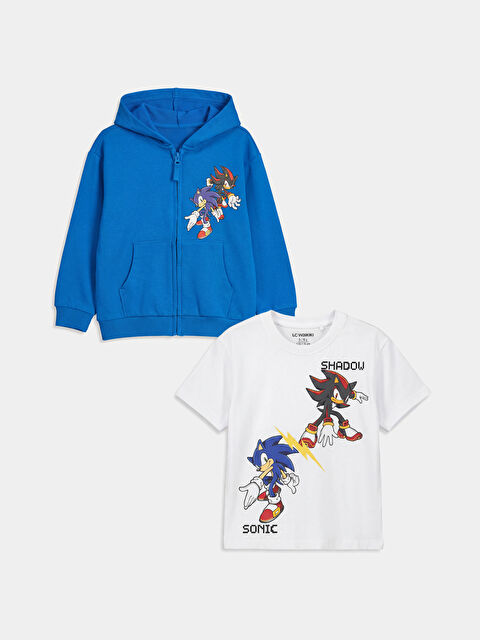 LCW baby Sonic Baskılı Erkek Çocuk Hırka Ve Tişört 2'li
 - S6J033Z1-H9U