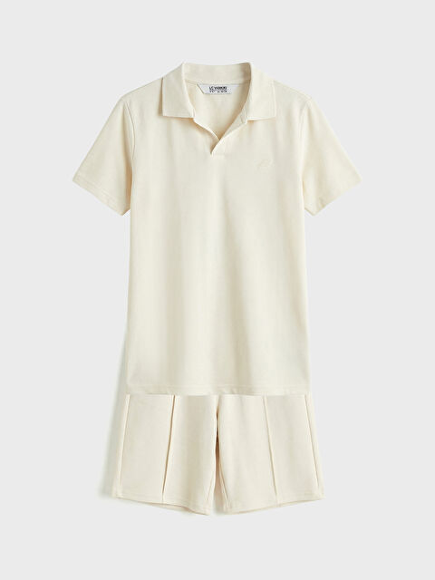 LCW Kids Boys' Polo Collar Short Sleeve T-Shirt and Shorts - S6J037Z4-FWM