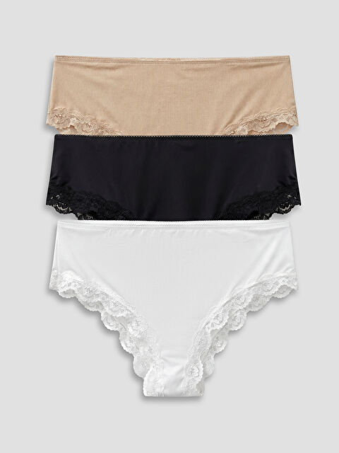 LCW DREAM Dantelli Brazilian Külot 3'lü - S6J042Z8-D0P