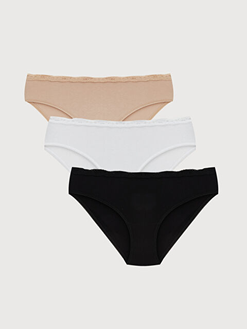 LCW DREAM Dantel Detaylı Bikini Külot 3'lü - S6J044Z8-D0P