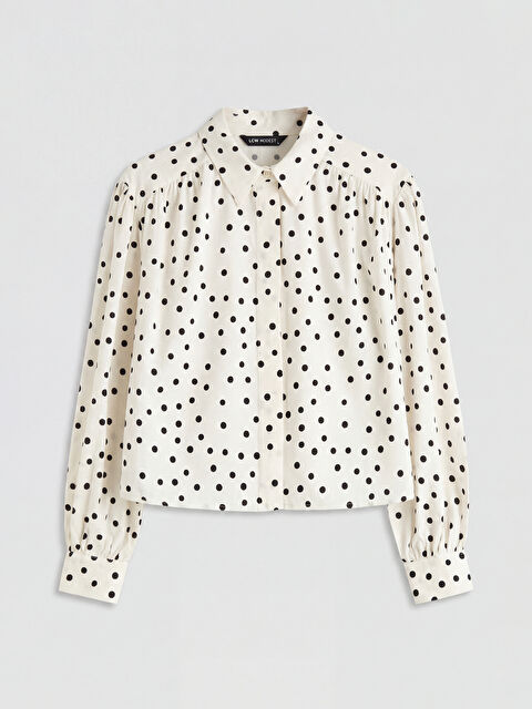 LCW Modest Puantiyeli Poplin Kadın Gömlek - S6J048Z8-LU7