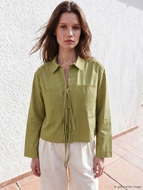 LCW Modest Nakışlı Kadın Gömlek