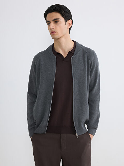 LCW Vision Standart Kalıp Kolej Yaka Erkek Triko Hırka - S6J090Z8-L8N