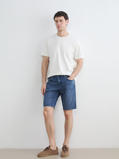 LCW ECO Pantaloni scurți din denim ALBASTRU Bărbat