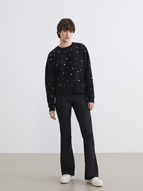 XSIDE Yüksek Bel İspanyol Paça Kadın Tayt Pantolon - S6J101Z8-CVL