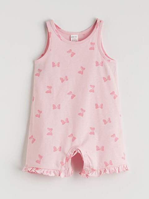 LCW baby Bisiklet Yaka Kız Bebek Penye Tulum - S6J127Z1-LT4